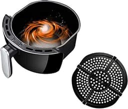 Heteluchtfriteuse - Friteuse zonder Olie - Gezond Koken - Directe Temperatuurregeling - 2.6 Liter 1000W - Rood — thumbnail 5