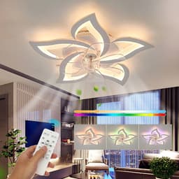 TamTrade Plafondventilator - Plafond ventilator met verlichting - LED - Dimbare verlichting - RGB - Instelbare kleurtemperatuur — thumbnail 2