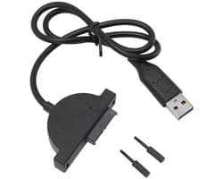 USB naar Kabel - Externe Schijf Adapter - Data Back-up - Hoge Snelheid - 50 cm Kabel - Zwart