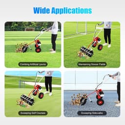 Benzine Veegmachine - Motorbezem - Opritten Reinigen - 60 cm Werkbreedte - 43 CC - Rood — thumbnail 4