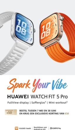 HUAWEI WATCH FIT 5 PRO- Wit - Premium ontwerp - Geavanceerde outdoor workout mogelijkheden - Professioneel gezondheidsmonitoring met TruSense - Compatibel met iOS & Android — thumbnail 2