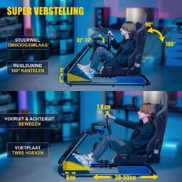 Norvia Professionele Race Simulator - Gaming Cockpit - Playseat - Racing Seat - Verstelbaar - Geschikt Voor Verschillende Merken — thumbnail 2