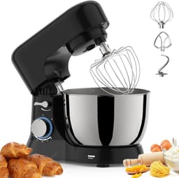 Keukenmachine - Elektrische Mixer - Bakken Thuis - Krachtige Motor - 45 Qt Kom - Zwart — thumbnail 1