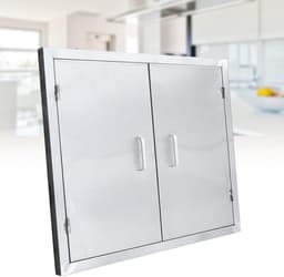 Buitenkeukendeur - BBQ deur - Buiten koken - 304 RVS materiaal - 60 x 70 cm - Zilverkleurig — thumbnail 4