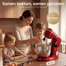 Gatson Keukenmachine - 10 Snelheden - 5L Mengkom - Dubbele Handvat - Keukenrobot - Keukenmixer - Foodprocessor - 1500W — thumbnail 4