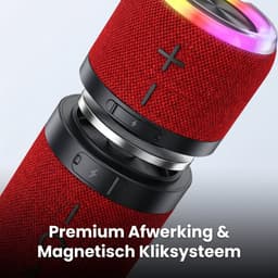 Ryoudavell - 2-in-1 Magnetische Bluetooth Speaker - Splitsbare Draadloze Luidspreker - Bluetooth 5.4 & TWS - RGB LED Verlichting - 2000mAh Batterij - Rood — thumbnail 2