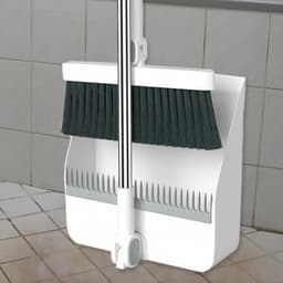 Stoffer en blik - Reinigingsset - Vloeren schoonmaken - Draaibaar ontwerp - 97 cm - Wit — thumbnail 3