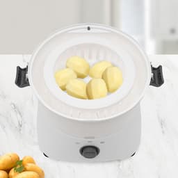 Elektrische Aardappelschilmachine - Automatische Schilmachine - Snel Groenten Schillen - Eén Knop Bediening - 0.8 kg Capaciteit - Wit — thumbnail 2