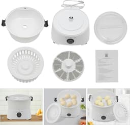 Elektrische Aardappelschilmachine - Automatische Schiller - Snel Groenten Schillen - Krachtige Koperen Motor - 1 kg Capaciteit - Wit — thumbnail 5