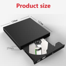 Externe DVD Drive - CD/DVD Speler - Films Kijken - Plug and Play - Compact Formaat - Zwart — thumbnail 3