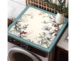 Wasmachine Droger Mat - Apparaat Beschermer - Apparaten Beschermen - Absorberend Sneldrogend - 50 x 50 cm - Blauw Beige