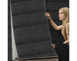 Zelfklevende 3D Wandpanelen 70 cm x 10 m in Steenlook voor Waterdichte Wanddecoratie in Keuken, Slaapkamer en Woonkamer