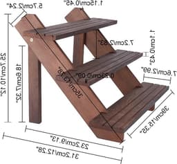 3-laags Oorbellen Display Riser in Koffiekleur, Houten Oorbellenhouder voor Sieraden, Perfect voor Creatieve Opslag en Presentatie, 39x31x25.7cm — thumbnail 2