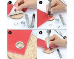 Complete Grommet Tool Kit met 100 Sets Oogjes, Inclusief Opslagdoos en Instelgereedschap voor Creatieve Projecten