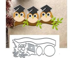 Kerstgroeten met Vogelthema - Snijmallen voor Zonnebloem en Bladeren voor DIY Scrapbooking en Kaarten Maken