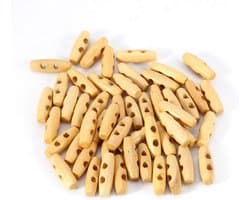 Houten Ovale Knopen 50 Stuks, Dubbel Gat Knopen voor Jassen, Breien en Creatieve DIY Projecten - 30mm