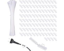100 Stuks Kabel Labels en Detectiedoos, Transparante Kabelmarkering met 100 Stuks Nylon Kabelbinders voor Herbruikbare Labelclassificatie en Organisatie