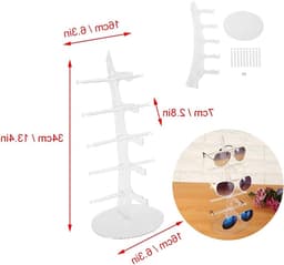 Glazenhouder voor Zonnebrillen en Brillen - Opbergruimte voor 5 Paren, Transparant en Stijlvol Ontwerp — thumbnail 2