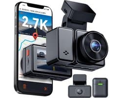 YOR® Dual Dashcam - Voor en Achter Camera – Auto Camera Met Nachtzicht – Zwart - 14cm x 15cm x 11cm