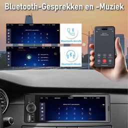 Hexinex - 1DIN Carplay Autoradio - 6.36 inch scherm - met Draadloze Carplay Android Auto - USB/USB-C - Achteruitrijcamera — thumbnail 3