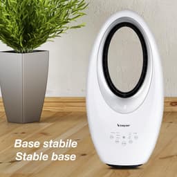 Bladloze Ventilator - Vloer Ventilator - Kamertemperatuur Regelen - Stille Werking - 75 Uur Timer - Wit — thumbnail 5