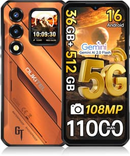 OUKITEL WP66 Rugged Smartphone 5G - 36GB RAM - 512GB ROM - 6,58'' - 11000mAh - Android 16 - 108MP Camera - Telefoon 2026 - NFC GPS - Oranje — thumbnail 1