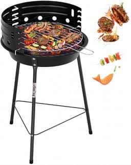 Homelux Draagbare houtskoolgrill - Met windscherm - BBQ - Hoogte verstelbare - Driepoot campinggrill voor tuin - Balkon en buitengebruik — thumbnail 1