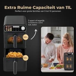 CLVP® Airfryer XXL - Dubbele Mand Airfryer — thumbnail 3