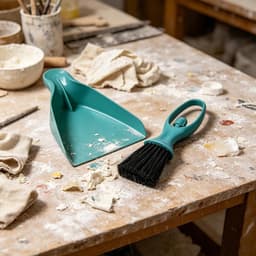 Bezem en schep set - Mini schoonmaakset - Kleine oppervlakken reinigen - Ergonomisch handvat — thumbnail 3