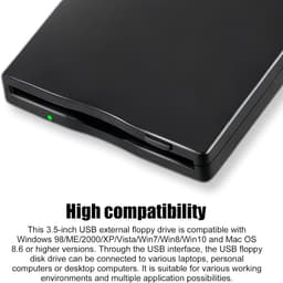 Externe Floppy Drive - USB FDD - Data Archiveren - Plug and Play - 3.5 inch - Zwart — thumbnail 5