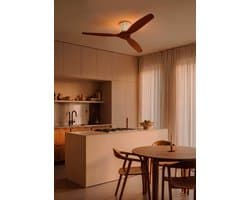CREATE - Plafondventilator stil 40W (Ø132cm) - Sfeerlicht LED - Afstandsbediening - 6 snelheden - Programmeerbaar - WIND CALM CUSTOM RATTAN