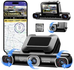 AZDOME M660 2K 4CH 360° Dash Cam - 4 Camera's (voor + achter + links + rechts), Ingebouwde 128GB eMMC & Auto Parkeermodus, GPS, 5G WiFi, 3" Touchscreen, G-Sensor & IR Nachtzicht - Auto Beveiliging - Haarscherpe Nachtzicht - Dashcam Auto 2026 Model — thumbnail 1