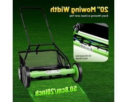 Handspindelmaaier - Kooimaaier - Gazon Onderhouden - Motorvrij en Stil - 50 cm Maaibreedte - Groen/Zwart