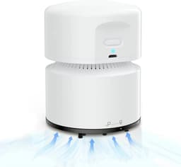 Bureau-stofzuiger – Mini-bureauzuiger – USB-oplaadbaar – Bureau-stofverwijderaar – 360° draaibaar ontwerp – Ideaal voor scholen, kantoren en thuis — Wit — thumbnail 1