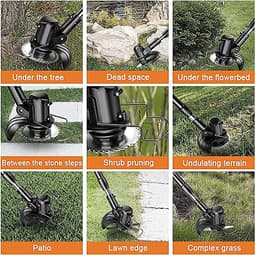 Elektrische Grasmaaier - Gazon Trimmer - Kleine Tuin Onderhoud - 2 Messen Stijlen - 12V Draadloos - null — thumbnail 4