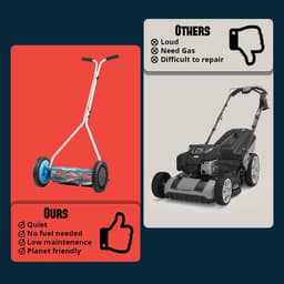 Duw grasmaaier - Loopmaaier Handmaaier - Gazon Onderhouden - 5-Blads Systeem - 16 inch Snijbreedte - Blauw — thumbnail 3