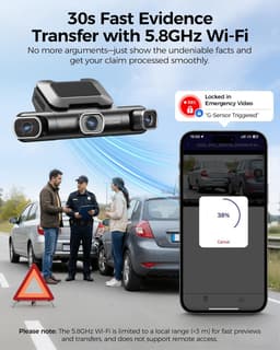 AZDOME M660 2K 4CH 360° Dash Cam - 4 Camera's (voor + achter + links + rechts), Ingebouwde 128GB eMMC & Auto Parkeermodus, GPS, 5G WiFi, 3" Touchscreen, G-Sensor & IR Nachtzicht - Auto Beveiliging - Haarscherpe Nachtzicht - Dashcam Auto 2026 Model — thumbnail 5
