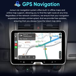 HexinexMarket Quad-Core 1DIN Autoradio Geschikt voor VW AUDI BMW BENZ Peugeot FIAT DUCATO enz - Draadloos CarPlay, Android Auto, GPS Navi, 360° rotatie, multimediaspeler, 4GB+64GB — thumbnail 3