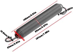 Dailygoods- Verlengveer 187 mm - Draaddiameter 2,3 mm - Buitendiameter 22 mm - Veerstaal - Compatibel met John Deere - Betrouwbare spanningsondersteuning - Grasmaaierveer — thumbnail 5