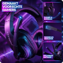 Phreeze GH06 Bedrade Gaming Headset met Ruisonderdrukkende Microfoon - Surround Sound - RGB Verlichting - 3.5mm Jack & USB - Game Headset voor PC & Console - Zwart — thumbnail 5