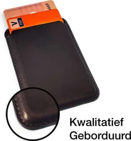 Wallet Zwart - Kaarthouder - Pasjeshouder - geschikt voor Apple iPhone 12/13 / Pro/ Mini en Apple magnetische ring & oplaadfunctie - 2 pasjes — thumbnail 4
