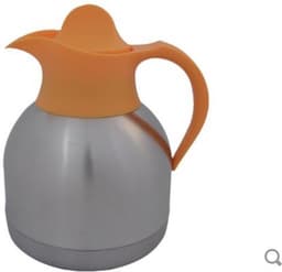 Thermoskan theekan 1liter roestvrijstaal gele dop — thumbnail 2