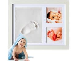 Baby Fotolijstje met Klei Afdruk (Gipsafdruk baby) - Beter dan gips afdruk - Hand Voet Afdruk - Kraamcadeau Meisje / Kraamcadeau Jongen