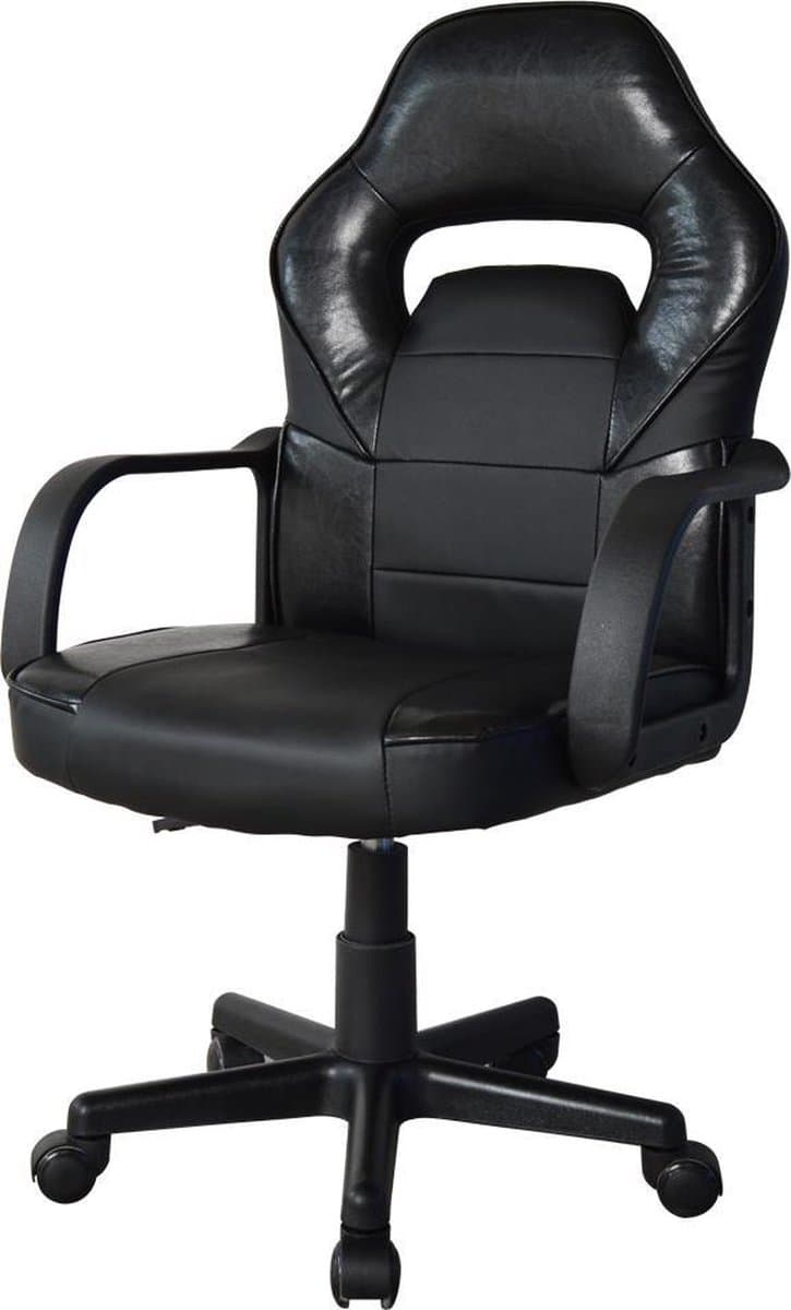 Bureaustoel Thomas junior - gamestoel racing gaming stijl - hoogte verstelbaar - zwart — afbeelding 1