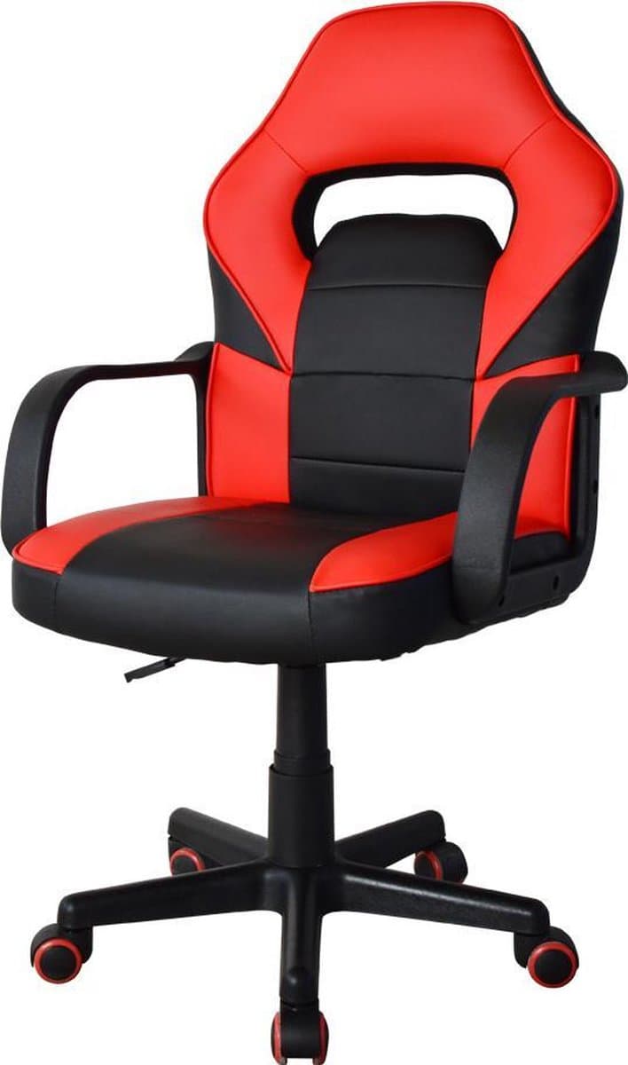 Gamestoel Thomas junior - bureaustoel gaming stijl - hoogte verstelbaar - rood zwart — afbeelding 1