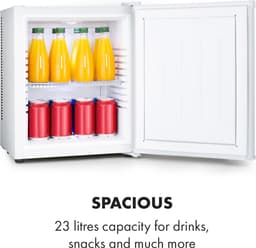 Klarstein Minibar Happy Hour 5-15°C geruisloos 23 dB ledverlichting - Minikoelkast - 23L - voor Hotelkamer voor Partykelder - Stil Compact - Mini Fridge Kleine Koelkast Hotelkoelkast Drankkoeler Compact Koelkast — thumbnail 3