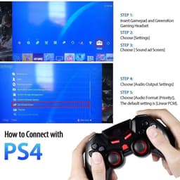 KOTION EACH G2000 Gaming Headset - Zwart/Blauw - Geschikt voor PS5, Xbox Series X, Windows & Switch — thumbnail 2