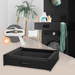 Tussenstuk voor wasmachine en droger – Universeel tussenbouwframe met lade 60,5x54 cm in zwart ML design — thumbnail 5