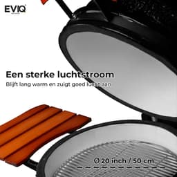 EVIQ - BBQ - Kamado - 21" - Grillmaster - Houtskoolbarbecue – Keramisch — thumbnail 2