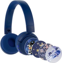 BuddyPhones PopFun Koptelefoon Kinderen - Kinder Koptelefoon Draadloos – Volumelimiet 84/95 dB – 24 uur batterijduur – Bluetooth Hoofdtelefoon - Ingebouwde microfoon - Inclusief Leuke Stickers - Blauw — thumbnail 1